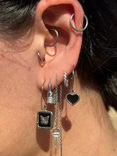 Load image into Gallery viewer, Hanging Heart Hoops