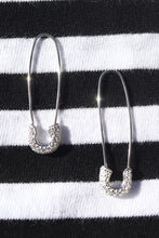 Load image into Gallery viewer, Crystal Safety Pin Hoops