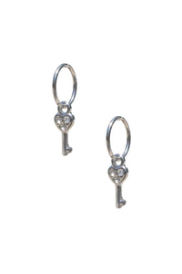 Crystal Key Hoops