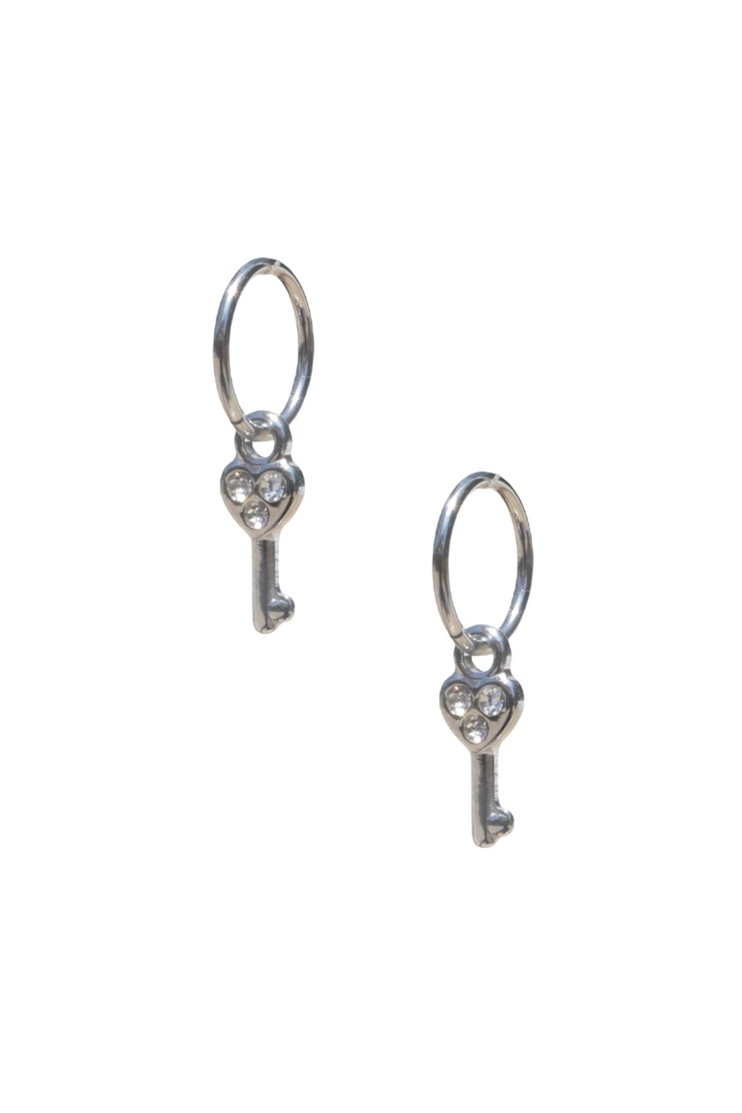 Crystal Key Hoops