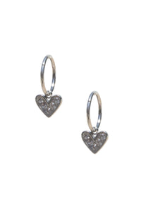 Crystal Heart Hoops