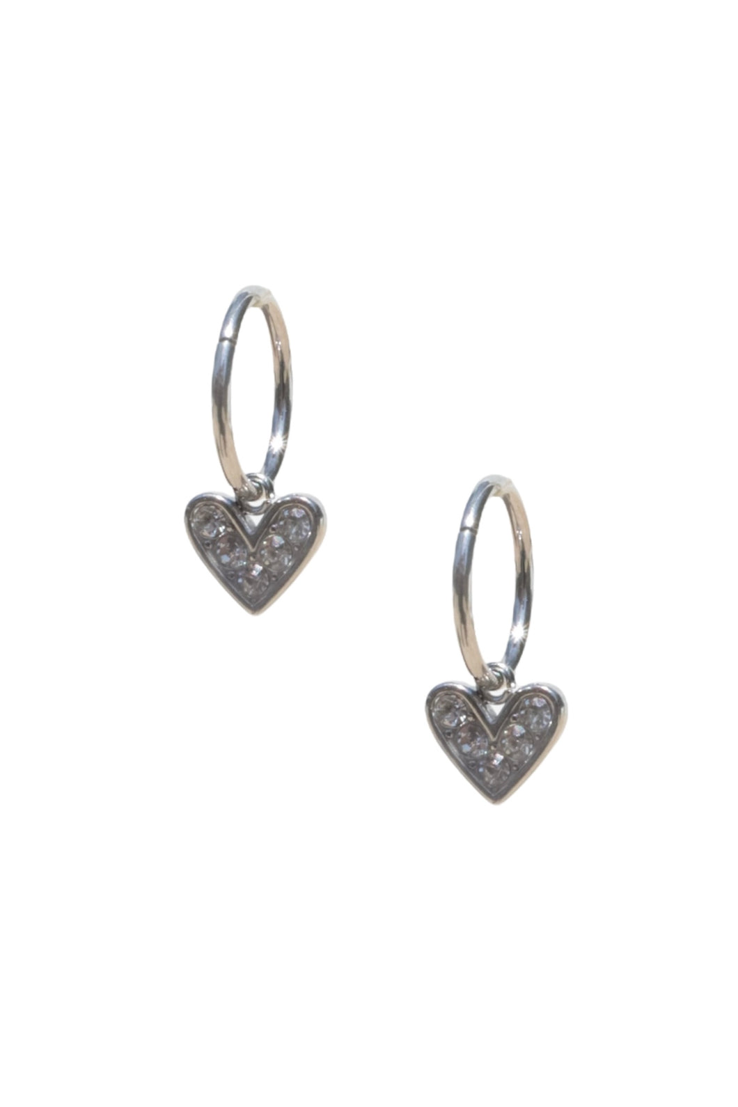 Crystal Heart Hoops
