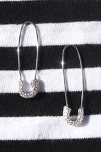 Load image into Gallery viewer, Crystal Safety Pin Hoops
