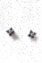 Load image into Gallery viewer, Four Pointed Black Flower Stud
