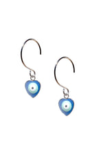 Load image into Gallery viewer, Heart Evil Eye Hoops
