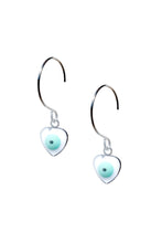 Load image into Gallery viewer, Heart Evil Eye Hoops
