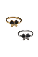 Load image into Gallery viewer, Black Enamel Butterfly Ring
