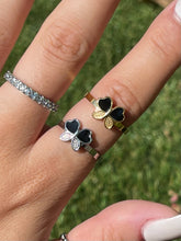 Load image into Gallery viewer, Black Enamel Butterfly Ring

