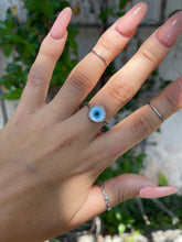 Load image into Gallery viewer, Pearl Evil Eye Ring
