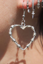 Load image into Gallery viewer, Barbed Wire Heart Earrings
