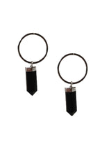 Load image into Gallery viewer, Black Agate Hoops
