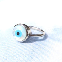 Load image into Gallery viewer, Pearl Evil Eye Ring

