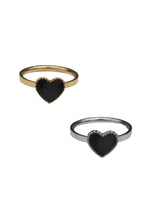 Load image into Gallery viewer, Black Enamel Heart Ring
