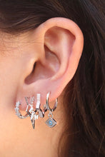 Load image into Gallery viewer, Thick Rhinestone Star Hoops
